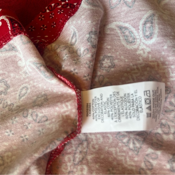 Girls’ soft summer dress for a play date or a pool. Red with white & blue prints - Picture 5 of 7